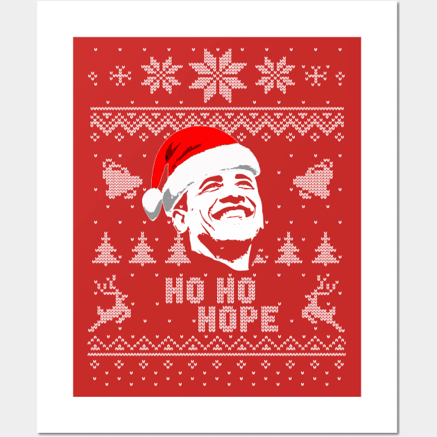 Ho Ho Hope Barack Obama Christmas Wall Art by Nerd_art